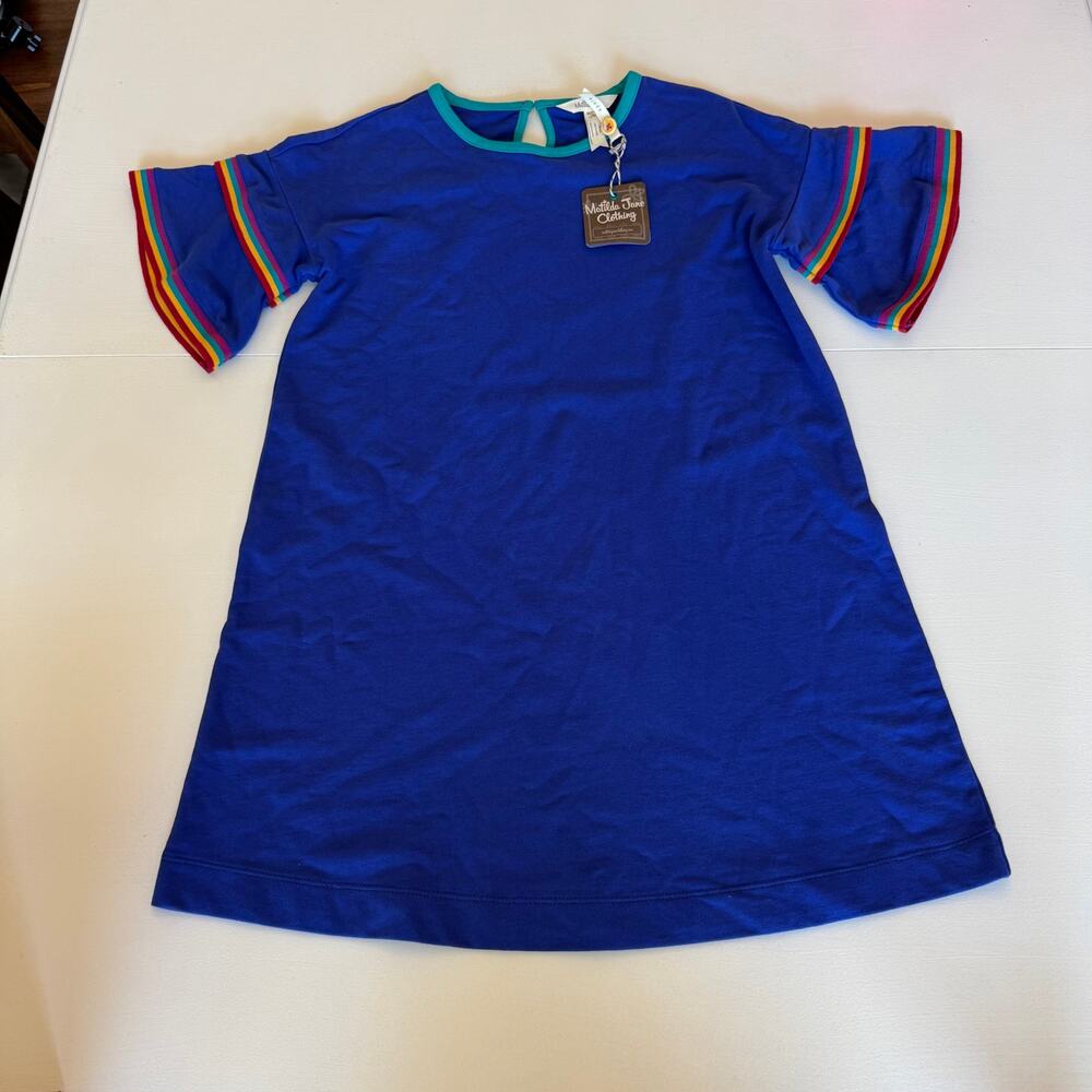 Matilda Jane NWT Girls School Bell Dress Royal Blue Size 12 Bell Sleeve